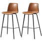 Distressed Leather Simple Barstool Nordic Indoor Tall Stool with Bucket Seat Tan 2 Piece Set Bar Stool(30"H) Clearhalo 'Bar Furniture' 'Bar Stools' 'bar_stools' 'furn' 'furn_bar_stools' 'furniture_bar_stools' 'Kitchen & Dining Furniture' 'kitchen&dining_furn' 'kitchen' 'kitchen_furn' Furniture' 4599022