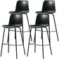 Distressed Leather Simple Barstool Nordic Indoor Tall Stool with Bucket Seat Blackish Green 4 Piece Set Counter Stool(26"H) Clearhalo 'Bar Furniture' 'Bar Stools' 'bar_stools' 'furn' 'furn_bar_stools' 'furniture_bar_stools' 'Kitchen & Dining Furniture' 'kitchen&dining_furn' 'kitchen' 'kitchen_furn' Furniture' 4599024