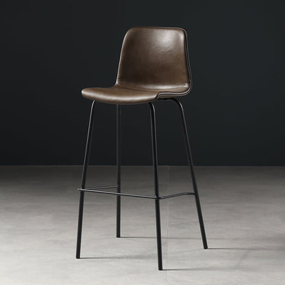 Distressed Leather Simple Barstool Nordic Indoor Tall Stool with Bucket Seat Tan 1 Piece Counter Stool(26"H) Clearhalo 'Bar Furniture' 'Bar Stools' 'bar_stools' 'furn' 'furn_bar_stools' 'furniture_bar_stools' 'Kitchen & Dining Furniture' 'kitchen&dining_furn' 'kitchen' 'kitchen_furn' Furniture' 4599037