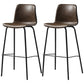 Distressed Leather Simple Barstool Nordic Indoor Tall Stool with Bucket Seat Tan 2 Piece Set Counter Stool(26"H) Clearhalo 'Bar Furniture' 'Bar Stools' 'bar_stools' 'furn' 'furn_bar_stools' 'furniture_bar_stools' 'Kitchen & Dining Furniture' 'kitchen&dining_furn' 'kitchen' 'kitchen_furn' Furniture' 4599038