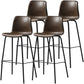 Distressed Leather Simple Barstool Nordic Indoor Tall Stool with Bucket Seat Tan 4 Piece Set Bar Stool(30"H) Clearhalo 'Bar Furniture' 'Bar Stools' 'bar_stools' 'furn' 'furn_bar_stools' 'furniture_bar_stools' 'Kitchen & Dining Furniture' 'kitchen&dining_furn' 'kitchen' 'kitchen_furn' Furniture' 4599039