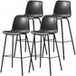 Distressed Leather Simple Barstool Nordic Indoor Tall Stool with Bucket Seat Grey 4 Piece Set Counter Stool(26"H) Clearhalo 'Bar Furniture' 'Bar Stools' 'bar_stools' 'furn' 'furn_bar_stools' 'furniture_bar_stools' 'Kitchen & Dining Furniture' 'kitchen&dining_furn' 'kitchen' 'kitchen_furn' Furniture' 4599042
