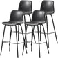 Distressed Leather Simple Barstool Nordic Indoor Tall Stool with Bucket Seat Grey 4 Piece Set Bar Stool(30"H) Clearhalo 'Bar Furniture' 'Bar Stools' 'bar_stools' 'furn' 'furn_bar_stools' 'furniture_bar_stools' 'Kitchen & Dining Furniture' 'kitchen&dining_furn' 'kitchen' 'kitchen_furn' Furniture' 4599045