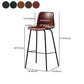 Distressed Leather Simple Barstool Nordic Indoor Tall Stool with Bucket Seat Clearhalo 'Bar Furniture' 'Bar Stools' 'bar_stools' 'furn' 'furn_bar_stools' 'furniture_bar_stools' 'Kitchen & Dining Furniture' 'kitchen&dining_furn' 'kitchen' 'kitchen_furn' Furniture' 4599049