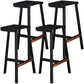 Industrial Metal Backless Simple Barstool 26" H Indoor Tall Stool with Square Seat Black 4 Piece Set Clearhalo 'Bar Furniture' 'Bar Stools' 'bar_stools' 'furn' 'furn_bar_stools' 'furniture_bar_stools' 'Kitchen & Dining Furniture' 'kitchen&dining_furn' 'kitchen' 'kitchen_furn' Furniture' 4599057