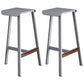 Industrial Metal Backless Simple Barstool 26" H Indoor Tall Stool with Square Seat Grey 2 Piece Set Clearhalo 'Bar Furniture' 'Bar Stools' 'bar_stools' 'furn' 'furn_bar_stools' 'furniture_bar_stools' 'Kitchen & Dining Furniture' 'kitchen&dining_furn' 'kitchen' 'kitchen_furn' Furniture' 4599066