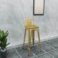 Industrial Iron Low Back Barstool Simple Indoor Tall Stool with Square Seat Gold 1 Piece Clearhalo 'Bar Furniture' 'Bar Stools' 'bar_stools' 'furn' 'furn_bar_stools' 'furniture_bar_stools' 'Kitchen & Dining Furniture' 'kitchen&dining_furn' 'kitchen' 'kitchen_furn' Furniture' 4599140