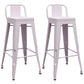 Industrial Iron Low Back Barstool Simple Indoor Tall Stool with Square Seat Pink 2 Piece Set Clearhalo 'Bar Furniture' 'Bar Stools' 'bar_stools' 'furn' 'furn_bar_stools' 'furniture_bar_stools' 'Kitchen & Dining Furniture' 'kitchen&dining_furn' 'kitchen' 'kitchen_furn' Furniture' 4599148
