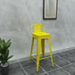Industrial Iron Low Back Barstool Simple Indoor Tall Stool with Square Seat Yellow 1 Piece Clearhalo 'Bar Furniture' 'Bar Stools' 'bar_stools' 'furn' 'furn_bar_stools' 'furniture_bar_stools' 'Kitchen & Dining Furniture' 'kitchen&dining_furn' 'kitchen' 'kitchen_furn' Furniture' 4599153