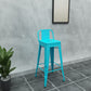 Industrial Iron Low Back Barstool Simple Indoor Tall Stool with Square Seat Light Blue 1 Piece Clearhalo 'Bar Furniture' 'Bar Stools' 'bar_stools' 'furn' 'furn_bar_stools' 'furniture_bar_stools' 'Kitchen & Dining Furniture' 'kitchen&dining_furn' 'kitchen' 'kitchen_furn' Furniture' 4599162