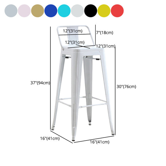 Industrial Iron Low Back Barstool Simple Indoor Tall Stool with Square Seat Clearhalo 'Bar Furniture' 'Bar Stools' 'bar_stools' 'furn' 'furn_bar_stools' 'furniture_bar_stools' 'Kitchen & Dining Furniture' 'kitchen&dining_furn' 'kitchen' 'kitchen_furn' Furniture' 4599167