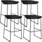 Industrial Style Barstool Indoor Metal Black 4 Legs Bar Stool for Restaurant Black 4 Piece Set Clearhalo 'Bar Furniture' 'Bar Stools' 'bar_stools' 'furn' 'furn_bar_stools' 'furniture_bar_stools' 'Kitchen & Dining Furniture' 'kitchen&dining_furn' 'kitchen' 'kitchen_furn' Furniture' 4599263