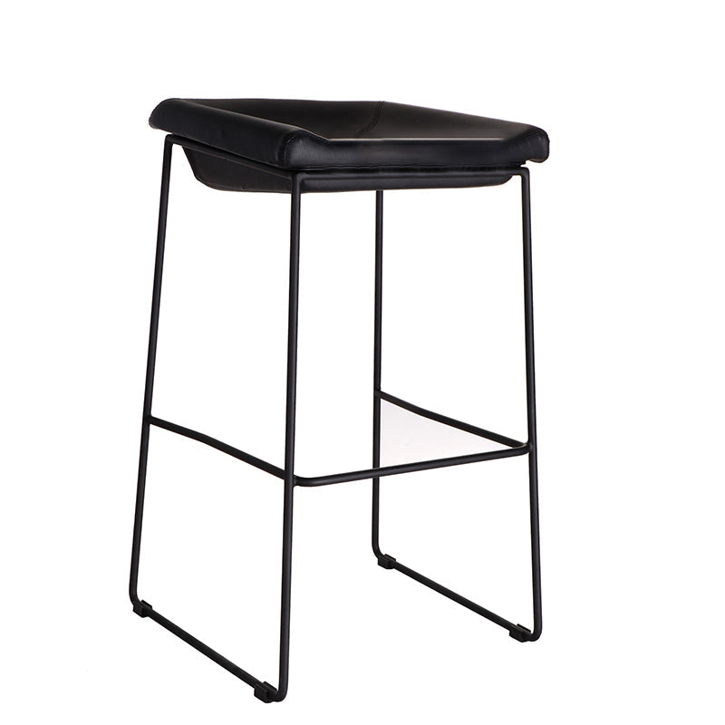 Industrial Style Barstool Indoor Metal Black 4 Legs Bar Stool for Restaurant Black 1 Piece Clearhalo 'Bar Furniture' 'Bar Stools' 'bar_stools' 'furn' 'furn_bar_stools' 'furniture_bar_stools' 'Kitchen & Dining Furniture' 'kitchen&dining_furn' 'kitchen' 'kitchen_furn' Furniture' 4599265