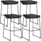 Industrial Style Barstool Indoor Metal Black 4 Legs Bar Stool for Restaurant Dark Gray 4 Piece Set Clearhalo 'Bar Furniture' 'Bar Stools' 'bar_stools' 'furn' 'furn_bar_stools' 'furniture_bar_stools' 'Kitchen & Dining Furniture' 'kitchen&dining_furn' 'kitchen' 'kitchen_furn' Furniture' 4599269