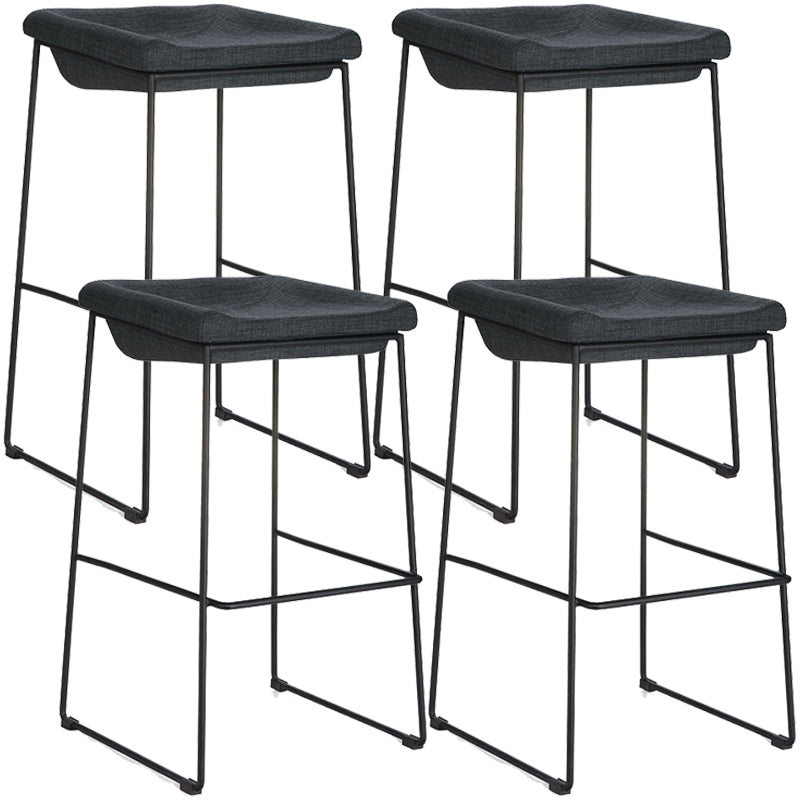 Industrial Style Barstool Indoor Metal Black 4 Legs Bar Stool for Restaurant Dark Gray 4 Piece Set Clearhalo 'Bar Furniture' 'Bar Stools' 'bar_stools' 'furn' 'furn_bar_stools' 'furniture_bar_stools' 'Kitchen & Dining Furniture' 'kitchen&dining_furn' 'kitchen' 'kitchen_furn' Furniture' 4599269