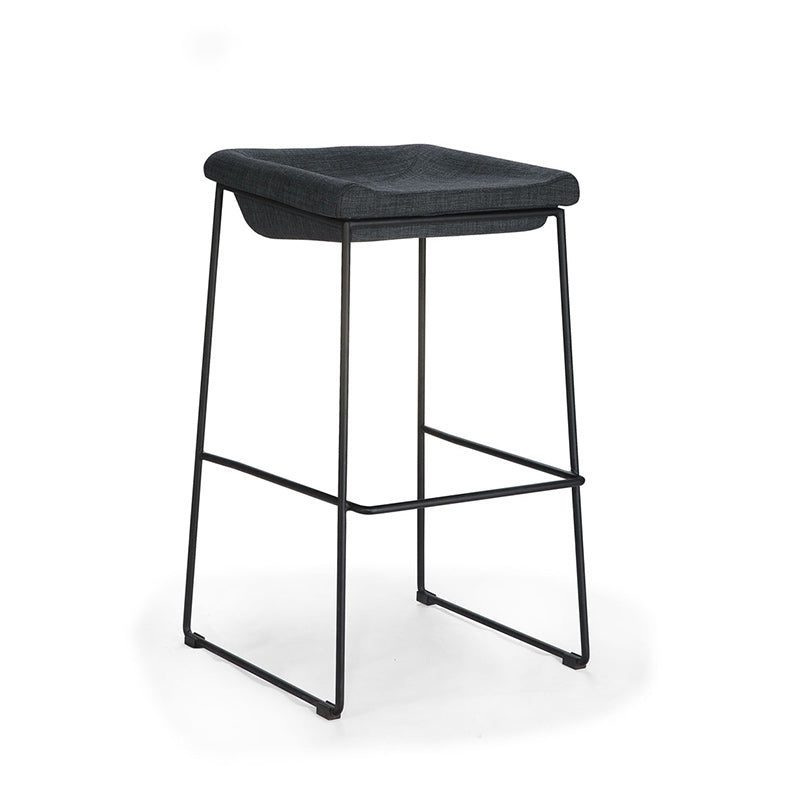 Industrial Style Barstool Indoor Metal Black 4 Legs Bar Stool for Restaurant Dark Gray 1 Piece Clearhalo 'Bar Furniture' 'Bar Stools' 'bar_stools' 'furn' 'furn_bar_stools' 'furniture_bar_stools' 'Kitchen & Dining Furniture' 'kitchen&dining_furn' 'kitchen' 'kitchen_furn' Furniture' 4599270