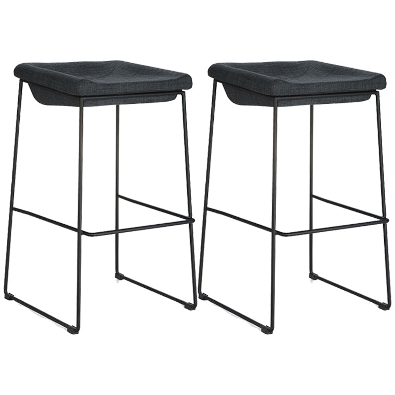 Industrial Style Barstool Indoor Metal Black 4 Legs Bar Stool for Restaurant Dark Gray 2 Piece Set Clearhalo 'Bar Furniture' 'Bar Stools' 'bar_stools' 'furn' 'furn_bar_stools' 'furniture_bar_stools' 'Kitchen & Dining Furniture' 'kitchen&dining_furn' 'kitchen' 'kitchen_furn' Furniture' 4599272