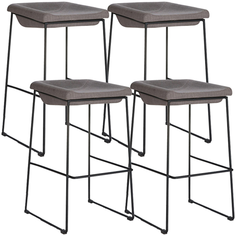 Industrial Style Barstool Indoor Metal Black 4 Legs Bar Stool for Restaurant Light Gray 4 Piece Set Clearhalo 'Bar Furniture' 'Bar Stools' 'bar_stools' 'furn' 'furn_bar_stools' 'furniture_bar_stools' 'Kitchen & Dining Furniture' 'kitchen&dining_furn' 'kitchen' 'kitchen_furn' Furniture' 4599274
