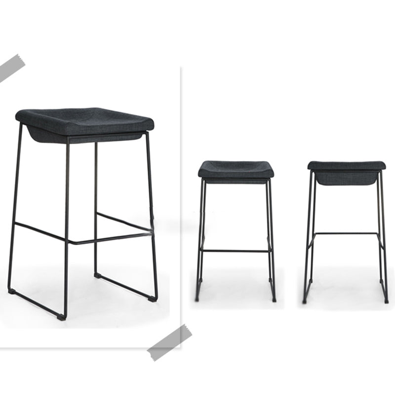 Industrial Style Barstool Indoor Metal Black 4 Legs Bar Stool for Restaurant Clearhalo 'Bar Furniture' 'Bar Stools' 'bar_stools' 'furn' 'furn_bar_stools' 'furniture_bar_stools' 'Kitchen & Dining Furniture' 'kitchen&dining_furn' 'kitchen' 'kitchen_furn' Furniture' 4599277