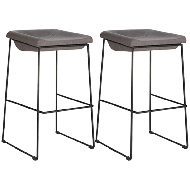 Industrial Style Barstool Indoor Metal Black 4 Legs Bar Stool for Restaurant Light Gray 2 Piece Set Clearhalo 'Bar Furniture' 'Bar Stools' 'bar_stools' 'furn' 'furn_bar_stools' 'furniture_bar_stools' 'Kitchen & Dining Furniture' 'kitchen&dining_furn' 'kitchen' 'kitchen_furn' Furniture' 4599278