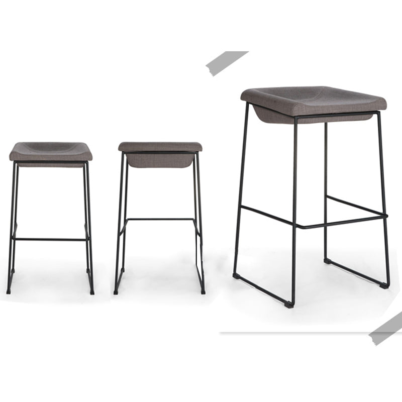 Industrial Style Barstool Indoor Metal Black 4 Legs Bar Stool for Restaurant Clearhalo 'Bar Furniture' 'Bar Stools' 'bar_stools' 'furn' 'furn_bar_stools' 'furniture_bar_stools' 'Kitchen & Dining Furniture' 'kitchen&dining_furn' 'kitchen' 'kitchen_furn' Furniture' 4599279