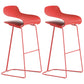 Nordic Simple Low Back Barstool Indoor Iron Tall Stool with Plastic Seat Red 2 Piece Set Bar Stool(30"H) Clearhalo 'Bar Furniture' 'Bar Stools' 'bar_stools' 'furn' 'furn_bar_stools' 'furniture_bar_stools' 'Kitchen & Dining Furniture' 'kitchen&dining_furn' 'kitchen' 'kitchen_furn' Furniture' 4599292
