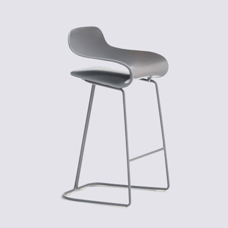 Nordic Simple Low Back Barstool Indoor Iron Tall Stool with Plastic Seat Grey 1 Piece Counter Stool(26"H) Clearhalo 'Bar Furniture' 'Bar Stools' 'bar_stools' 'furn' 'furn_bar_stools' 'furniture_bar_stools' 'Kitchen & Dining Furniture' 'kitchen&dining_furn' 'kitchen' 'kitchen_furn' Furniture' 4599295