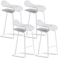 Nordic Simple Low Back Barstool Indoor Iron Tall Stool with Plastic Seat White 4 Piece Set Counter Stool(26"H) Clearhalo 'Bar Furniture' 'Bar Stools' 'bar_stools' 'furn' 'furn_bar_stools' 'furniture_bar_stools' 'Kitchen & Dining Furniture' 'kitchen&dining_furn' 'kitchen' 'kitchen_furn' Furniture' 4599304