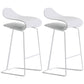 Nordic Simple Low Back Barstool Indoor Iron Tall Stool with Plastic Seat White 2 Piece Set Counter Stool(26"H) Clearhalo 'Bar Furniture' 'Bar Stools' 'bar_stools' 'furn' 'furn_bar_stools' 'furniture_bar_stools' 'Kitchen & Dining Furniture' 'kitchen&dining_furn' 'kitchen' 'kitchen_furn' Furniture' 4599306
