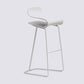Nordic Simple Low Back Barstool Indoor Iron Tall Stool with Plastic Seat White 1 Piece Bar Stool(30"H) Clearhalo 'Bar Furniture' 'Bar Stools' 'bar_stools' 'furn' 'furn_bar_stools' 'furniture_bar_stools' 'Kitchen & Dining Furniture' 'kitchen&dining_furn' 'kitchen' 'kitchen_furn' Furniture' 4599308