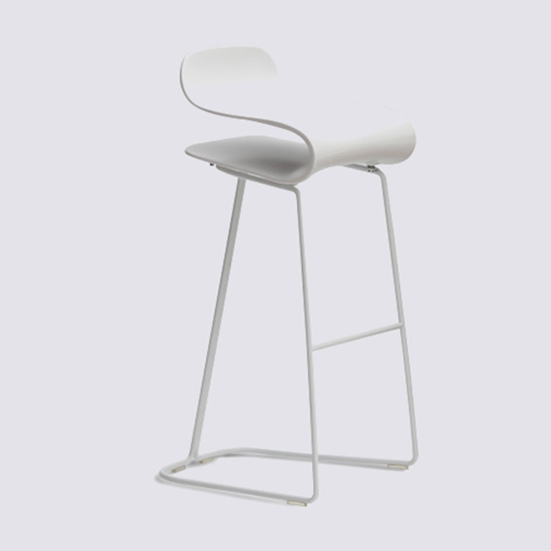 Nordic Simple Low Back Barstool Indoor Iron Tall Stool with Plastic Seat White 1 Piece Bar Stool(30"H) Clearhalo 'Bar Furniture' 'Bar Stools' 'bar_stools' 'furn' 'furn_bar_stools' 'furniture_bar_stools' 'Kitchen & Dining Furniture' 'kitchen&dining_furn' 'kitchen' 'kitchen_furn' Furniture' 4599308