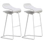 Nordic Simple Low Back Barstool Indoor Iron Tall Stool with Plastic Seat White 2 Piece Set Bar Stool(30"H) Clearhalo 'Bar Furniture' 'Bar Stools' 'bar_stools' 'furn' 'furn_bar_stools' 'furniture_bar_stools' 'Kitchen & Dining Furniture' 'kitchen&dining_furn' 'kitchen' 'kitchen_furn' Furniture' 4599309