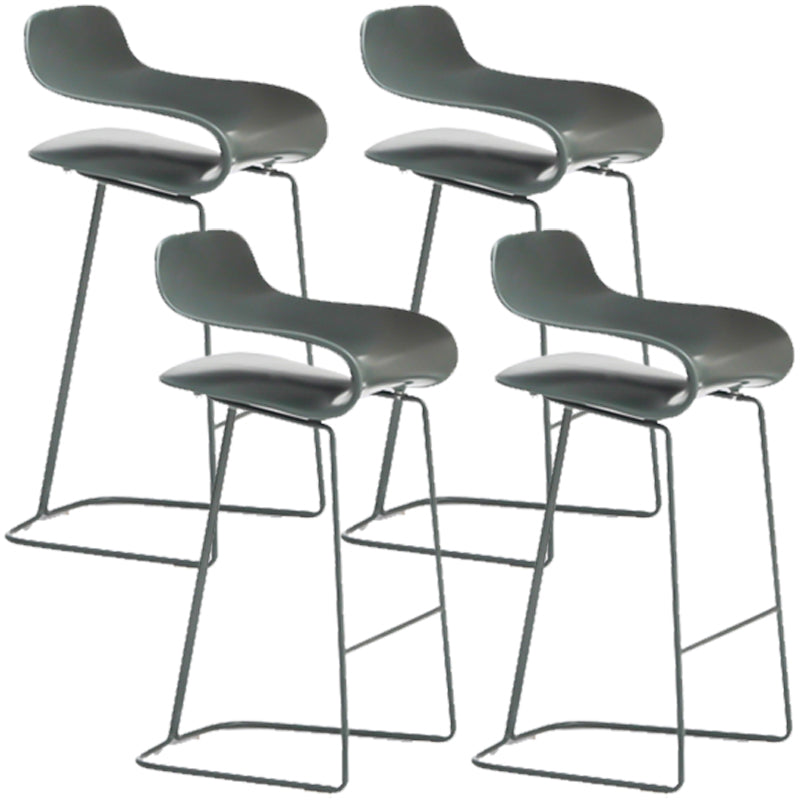 Nordic Simple Low Back Barstool Indoor Iron Tall Stool with Plastic Seat Green 4 Piece Set Counter Stool(26"H) Clearhalo 'Bar Furniture' 'Bar Stools' 'bar_stools' 'furn' 'furn_bar_stools' 'furniture_bar_stools' 'Kitchen & Dining Furniture' 'kitchen&dining_furn' 'kitchen' 'kitchen_furn' Furniture' 4599310
