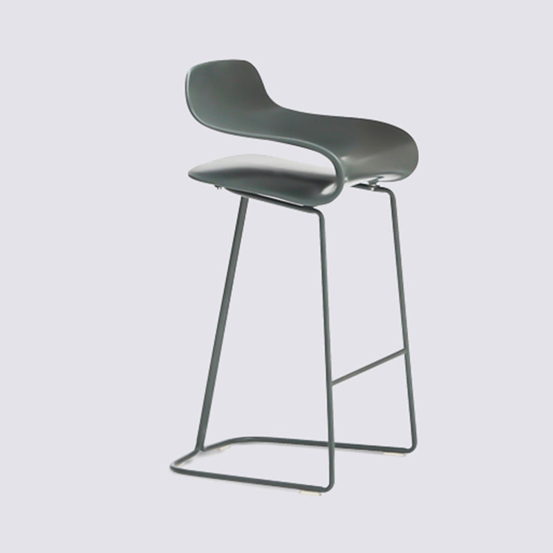 Nordic Simple Low Back Barstool Indoor Iron Tall Stool with Plastic Seat Green 1 Piece Counter Stool(26"H) Clearhalo 'Bar Furniture' 'Bar Stools' 'bar_stools' 'furn' 'furn_bar_stools' 'furniture_bar_stools' 'Kitchen & Dining Furniture' 'kitchen&dining_furn' 'kitchen' 'kitchen_furn' Furniture' 4599311