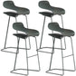 Nordic Simple Low Back Barstool Indoor Iron Tall Stool with Plastic Seat Green 4 Piece Set Bar Stool(30"H) Clearhalo 'Bar Furniture' 'Bar Stools' 'bar_stools' 'furn' 'furn_bar_stools' 'furniture_bar_stools' 'Kitchen & Dining Furniture' 'kitchen&dining_furn' 'kitchen' 'kitchen_furn' Furniture' 4599313