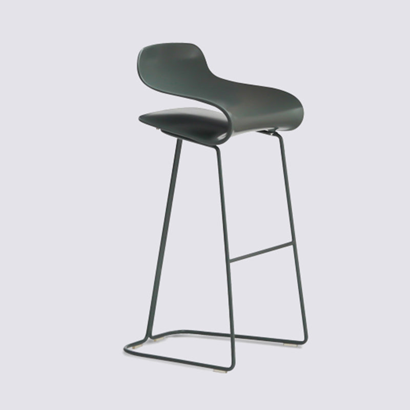 Nordic Simple Low Back Barstool Indoor Iron Tall Stool with Plastic Seat Green 1 Piece Bar Stool(30"H) Clearhalo 'Bar Furniture' 'Bar Stools' 'bar_stools' 'furn' 'furn_bar_stools' 'furniture_bar_stools' 'Kitchen & Dining Furniture' 'kitchen&dining_furn' 'kitchen' 'kitchen_furn' Furniture' 4599314