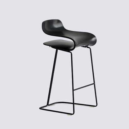 Nordic Simple Low Back Barstool Indoor Iron Tall Stool with Plastic Seat Black 1 Piece Counter Stool(26"H) Clearhalo 'Bar Furniture' 'Bar Stools' 'bar_stools' 'furn' 'furn_bar_stools' 'furniture_bar_stools' 'Kitchen & Dining Furniture' 'kitchen&dining_furn' 'kitchen' 'kitchen_furn' Furniture' 4599317