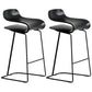 Nordic Simple Low Back Barstool Indoor Iron Tall Stool with Plastic Seat Black 2 Piece Set Counter Stool(26"H) Clearhalo 'Bar Furniture' 'Bar Stools' 'bar_stools' 'furn' 'furn_bar_stools' 'furniture_bar_stools' 'Kitchen & Dining Furniture' 'kitchen&dining_furn' 'kitchen' 'kitchen_furn' Furniture' 4599318