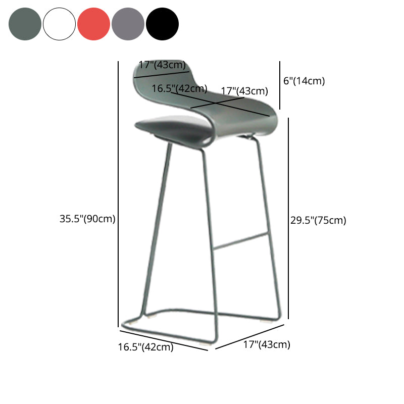 Nordic Simple Low Back Barstool Indoor Iron Tall Stool with Plastic Seat Clearhalo 'Bar Furniture' 'Bar Stools' 'bar_stools' 'furn' 'furn_bar_stools' 'furniture_bar_stools' 'Kitchen & Dining Furniture' 'kitchen&dining_furn' 'kitchen' 'kitchen_furn' Furniture' 4599323