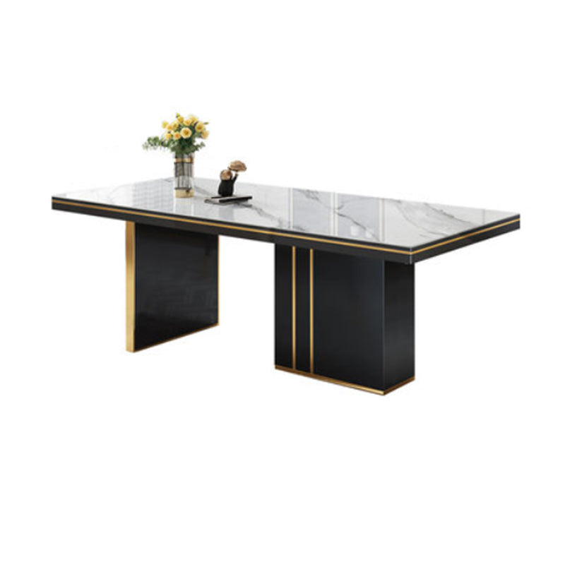 Glam 1/4/6/7/9 Pieces Dining Set Rectangle Stone Dining Table Furniture for Dining Room White 70.9"L x 35.4"W Clearhalo 'Dining Room Sets' 'Dining Tables & Seating' 'dining_room_set' 'furn' 'furn_dining_room_set' 'Furniture' 'furniture_dining_room_set' 'Kitchen & Dining Furniture' 'kitchen&dining_furn' 'kitchen' 4599325