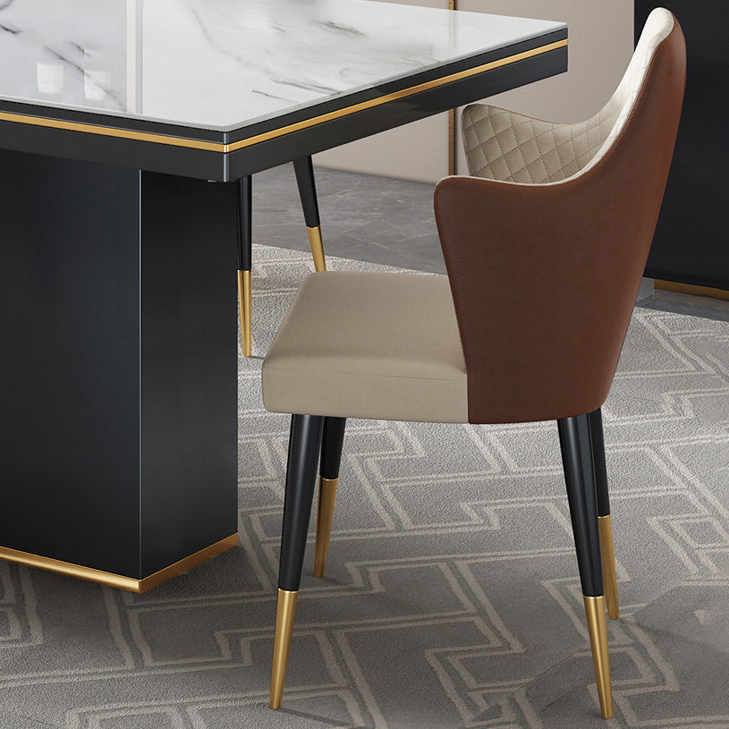 Glam 1/4/6/7/9 Pieces Dining Set Rectangle Stone Dining Table Furniture for Dining Room Clearhalo 'Dining Room Sets' 'Dining Tables & Seating' 'dining_room_set' 'furn' 'furn_dining_room_set' 'Furniture' 'furniture_dining_room_set' 'Kitchen & Dining Furniture' 'kitchen&dining_furn' 'kitchen' 4599331