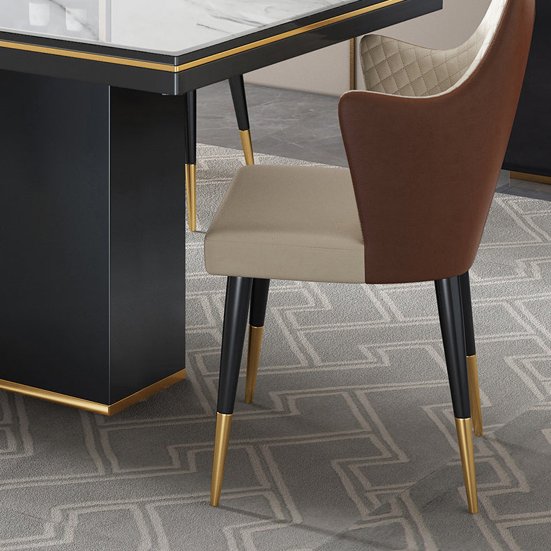 Glam 1/4/6/7/9 Pieces Dining Set Rectangle Stone Dining Table Furniture for Dining Room Clearhalo 'Dining Room Sets' 'Dining Tables & Seating' 'dining_room_set' 'furn' 'furn_dining_room_set' 'Furniture' 'furniture_dining_room_set' 'Kitchen & Dining Furniture' 'kitchen&dining_furn' 'kitchen' 4599334