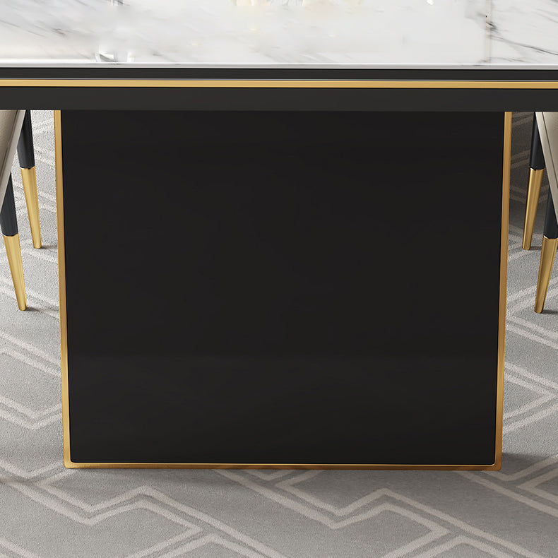 Glam 1/4/6/7/9 Pieces Dining Set Rectangle Stone Dining Table Furniture for Dining Room Clearhalo 'Dining Room Sets' 'Dining Tables & Seating' 'dining_room_set' 'furn' 'furn_dining_room_set' 'Furniture' 'furniture_dining_room_set' 'Kitchen & Dining Furniture' 'kitchen&dining_furn' 'kitchen' 4599336