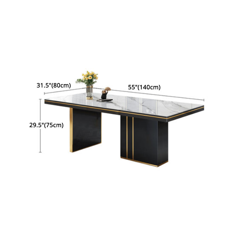 Glam 1/4/6/7/9 Pieces Dining Set Rectangle Stone Dining Table Furniture for Dining Room Clearhalo 'Dining Room Sets' 'Dining Tables & Seating' 'dining_room_set' 'furn' 'furn_dining_room_set' 'Furniture' 'furniture_dining_room_set' 'Kitchen & Dining Furniture' 'kitchen&dining_furn' 'kitchen' 4599337