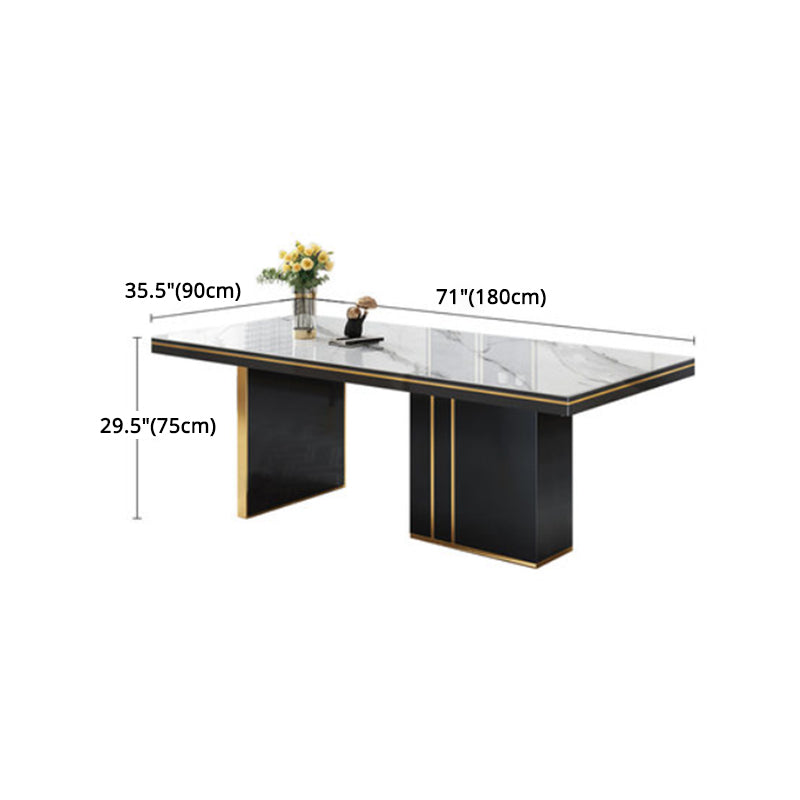 Glam 1/4/6/7/9 Pieces Dining Set Rectangle Stone Dining Table Furniture for Dining Room Clearhalo 'Dining Room Sets' 'Dining Tables & Seating' 'dining_room_set' 'furn' 'furn_dining_room_set' 'Furniture' 'furniture_dining_room_set' 'Kitchen & Dining Furniture' 'kitchen&dining_furn' 'kitchen' 4599339