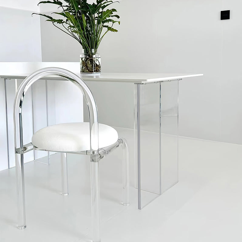 Modern 1/2/4 Pieces Dining Set Rectangle Acrylic Dining Table for Dining Room Clearhalo 'Dining Room Sets' 'Dining Tables & Seating' 'dining_room_set' 'furn' 'furn_dining_room_set' 'Furniture' 'furniture_dining_room_set' 'Kitchen & Dining Furniture' 'kitchen&dining_furn' 'kitchen' 4599357