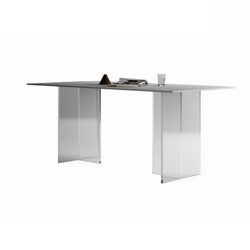 Modern 1/2/4 Pieces Dining Set Rectangle Acrylic Dining Table for Dining Room White 71"L x 31"W Clearhalo 'Dining Room Sets' 'Dining Tables & Seating' 'dining_room_set' 'furn' 'furn_dining_room_set' 'Furniture' 'furniture_dining_room_set' 'Kitchen & Dining Furniture' 'kitchen&dining_furn' 'kitchen' 4599360