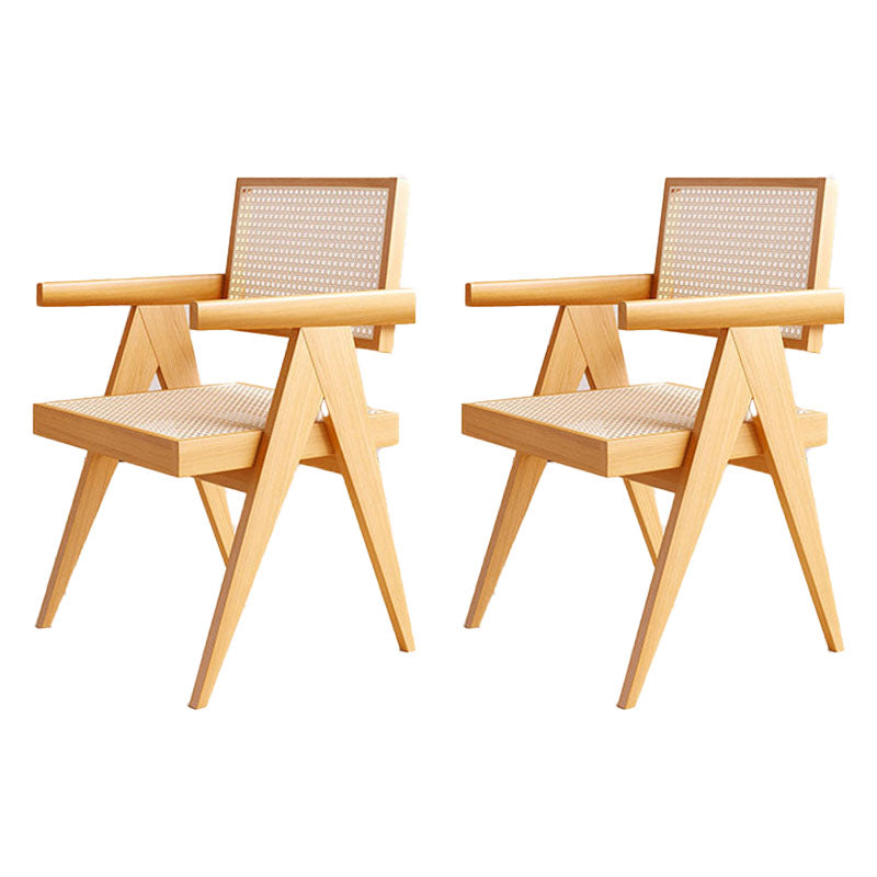 Modern Rectangular Dining Set Solid Wood and Acrylic 1/2/5 Pieces Natural Table and Chairs 2 Wood Chairs Clearhalo 'Dining Room Sets' 'Dining Tables & Seating' 'dining_room_set' 'furn' 'furn_dining_room_set' 'Furniture' 'furniture_dining_room_set' 'Kitchen & Dining Furniture' 'kitchen&dining_furn' 'kitchen' 4599369