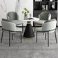 White Stone Top 1/5 Pieces Dining Set Glam Style Kitchen Set for Dining Room 5 Pieces: Table, 4 Light Gray Chairs Clearhalo 'Dining Room Sets' 'Dining Tables & Seating' 'dining_room_set' 'furn' 'furn_dining_room_set' 'Furniture' 'furniture_dining_room_set' 'Kitchen & Dining Furniture' 'kitchen&dining_furn' 'kitchen' 4599386