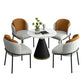 White Stone Top 1/5 Pieces Dining Set Glam Style Kitchen Set for Dining Room 5 Pieces: Table, 4 Orange-Grey Chairs Clearhalo 'Dining Room Sets' 'Dining Tables & Seating' 'dining_room_set' 'furn' 'furn_dining_room_set' 'Furniture' 'furniture_dining_room_set' 'Kitchen & Dining Furniture' 'kitchen&dining_furn' 'kitchen' 4599390